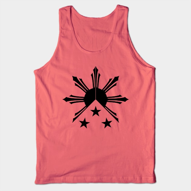 Tribal Philippines Filipino Sun and Stars Flag by AiReal Apparel Tank Top by airealapparel